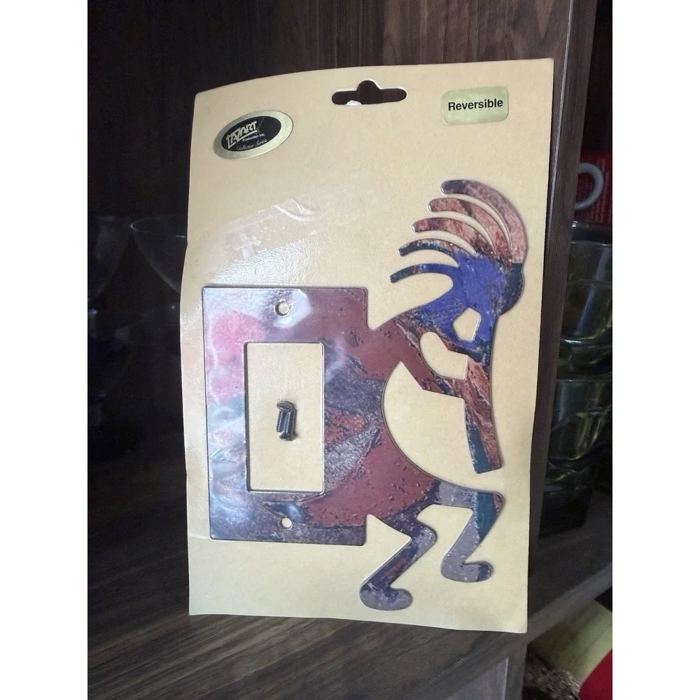 Kokopelli Single Light Switch Cover Plate Lazart Series New Reversible